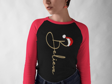 Load image into Gallery viewer, Believe Holiday - Unisex 3/4 Sleeve Baseball Tee